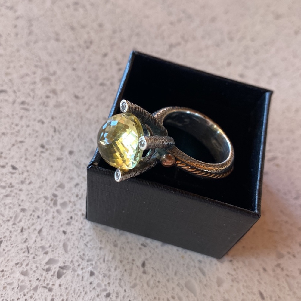 Lemon citrine cocktail ring